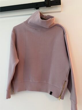 Varley Dusty Rose Funnel Neck Sweater with Side Zips